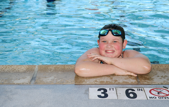 Swimmer at a YMCA pool